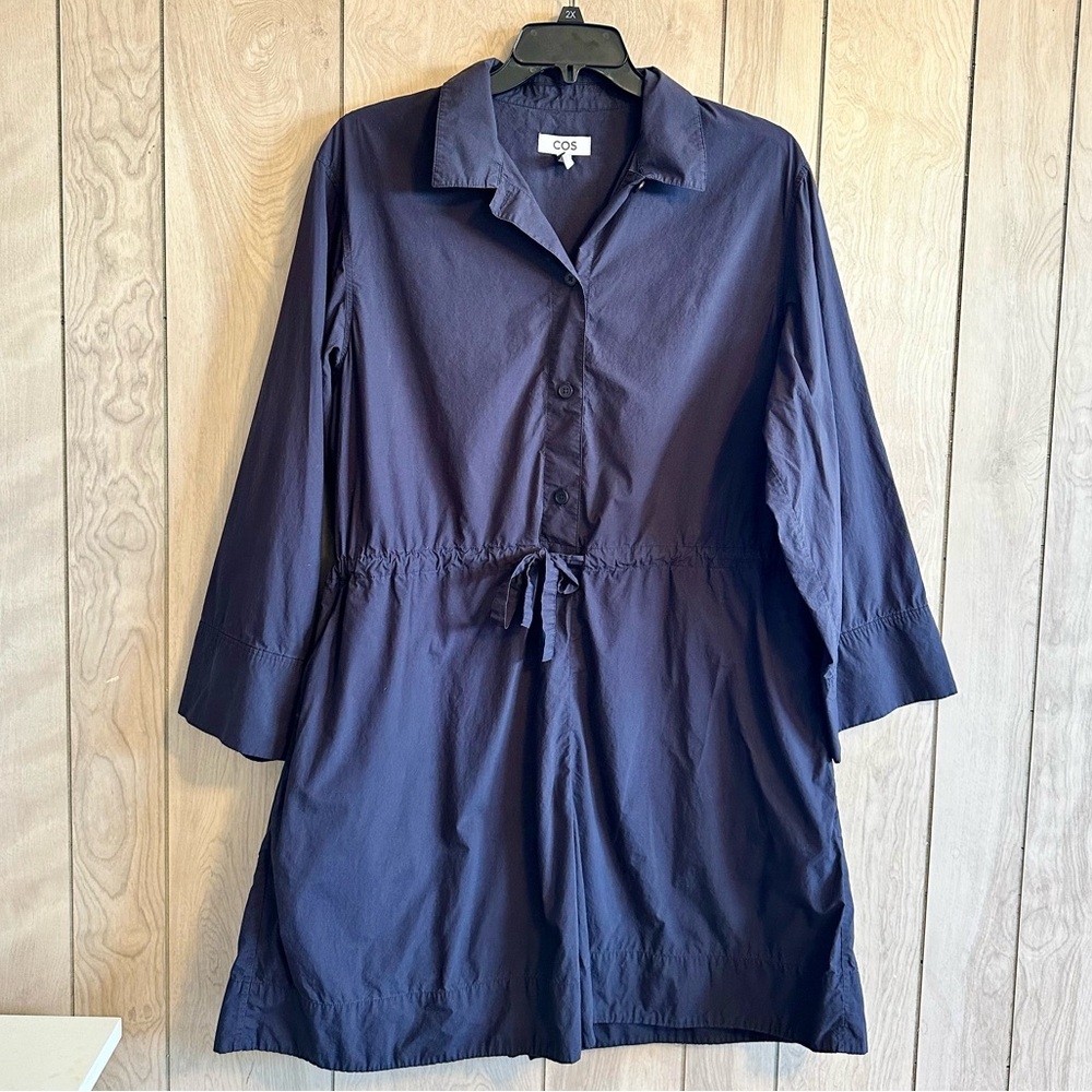 COS Navy Blue Button-Front Jumpsuit Romper